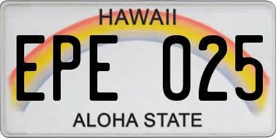 HI license plate EPE025
