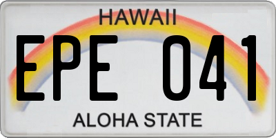 HI license plate EPE041