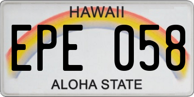 HI license plate EPE058