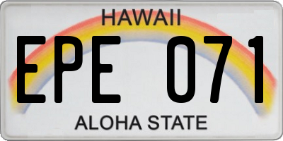 HI license plate EPE071