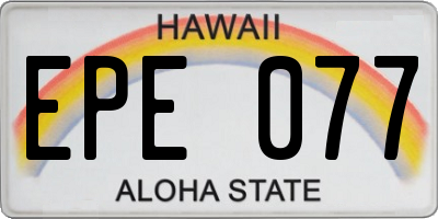 HI license plate EPE077