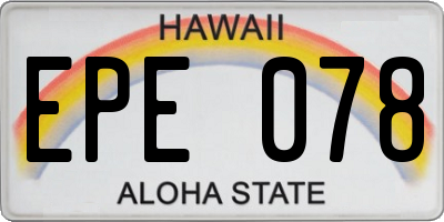HI license plate EPE078