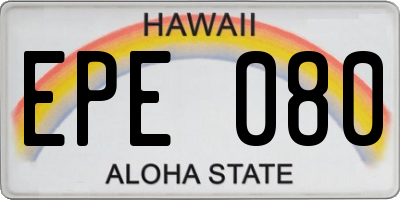 HI license plate EPE080