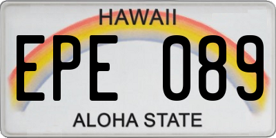 HI license plate EPE089