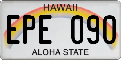 HI license plate EPE090