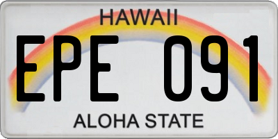 HI license plate EPE091