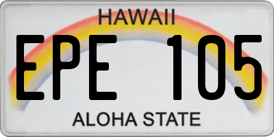 HI license plate EPE105
