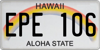 HI license plate EPE106
