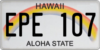 HI license plate EPE107