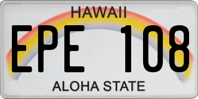 HI license plate EPE108