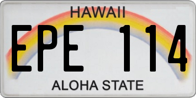 HI license plate EPE114