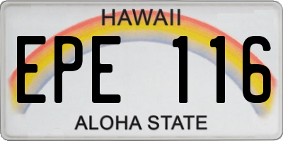 HI license plate EPE116