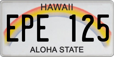 HI license plate EPE125