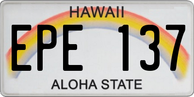 HI license plate EPE137