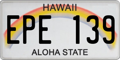 HI license plate EPE139