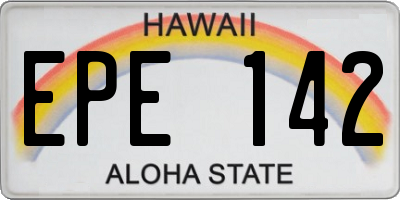 HI license plate EPE142