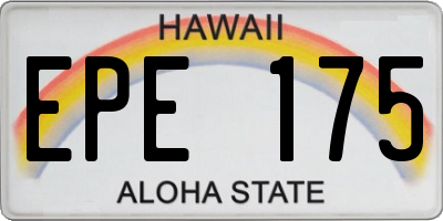 HI license plate EPE175
