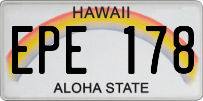 HI license plate EPE178