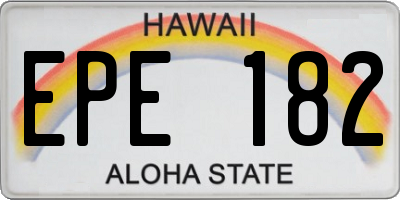 HI license plate EPE182