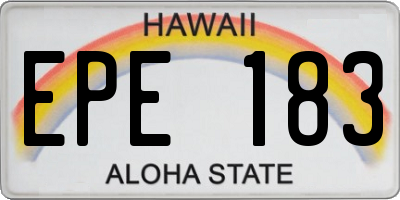 HI license plate EPE183