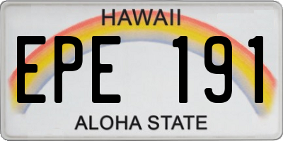 HI license plate EPE191