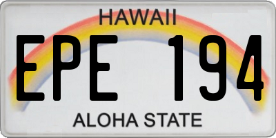 HI license plate EPE194