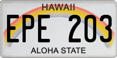 HI license plate EPE203