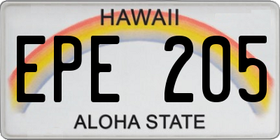 HI license plate EPE205