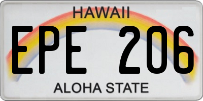 HI license plate EPE206