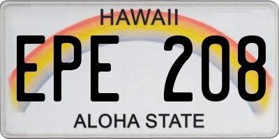 HI license plate EPE208