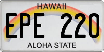 HI license plate EPE220