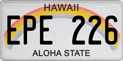 HI license plate EPE226
