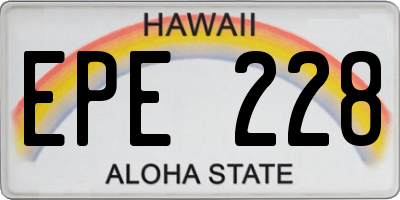 HI license plate EPE228