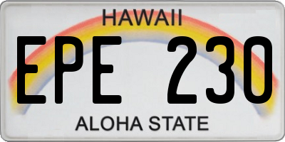 HI license plate EPE230