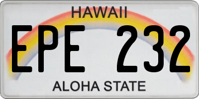 HI license plate EPE232