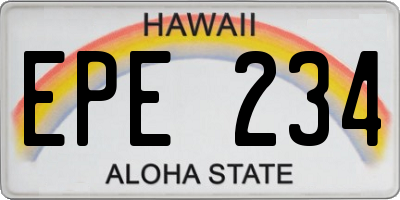 HI license plate EPE234
