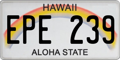 HI license plate EPE239