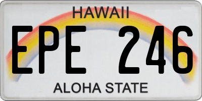 HI license plate EPE246