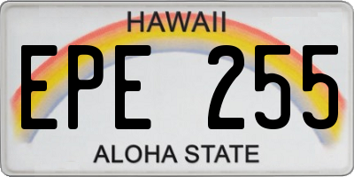 HI license plate EPE255