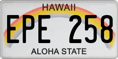 HI license plate EPE258