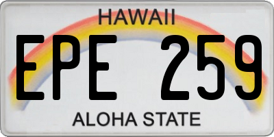 HI license plate EPE259