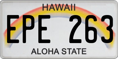 HI license plate EPE263