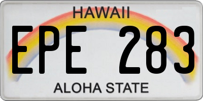 HI license plate EPE283