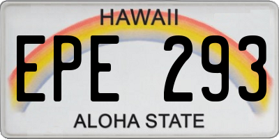 HI license plate EPE293