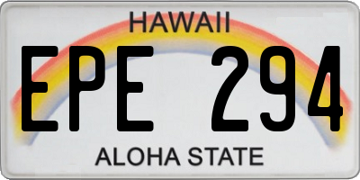 HI license plate EPE294