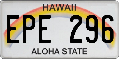 HI license plate EPE296