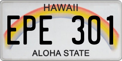 HI license plate EPE301