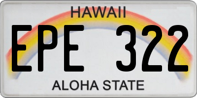 HI license plate EPE322