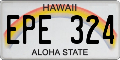 HI license plate EPE324