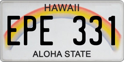 HI license plate EPE331